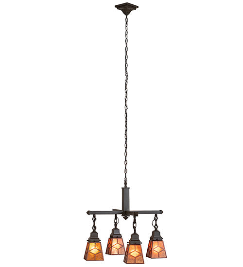 24" Wide Bungalow Mission 4 Light Chandelier