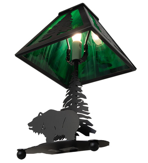 15" High Lone Grizzly Bear Accent Lamp