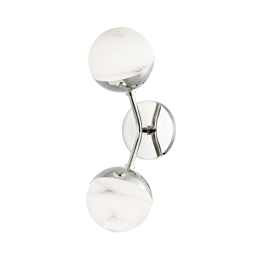 Saratoga 2 Light Wall Sconce - Polished Nickel