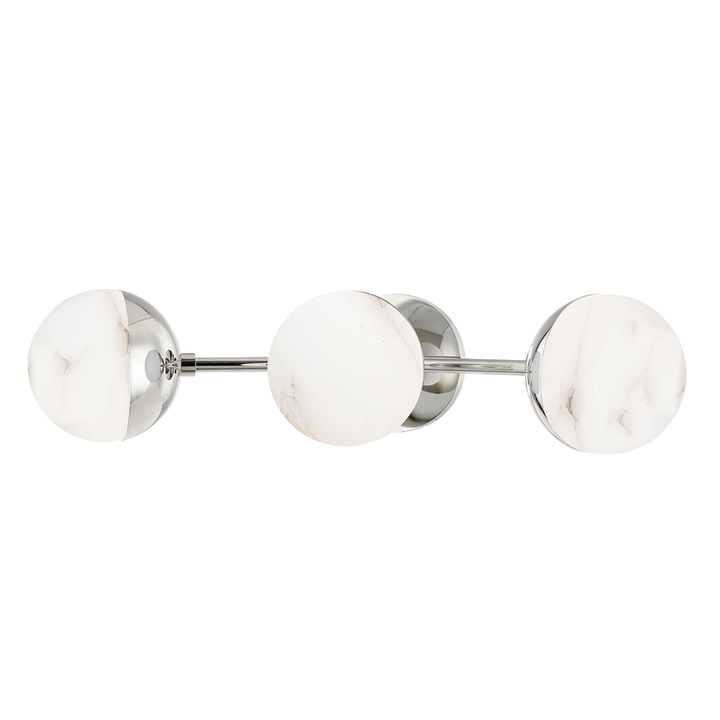 Saratoga 3 Light Wall Sconce - Polished Nickel, 22"