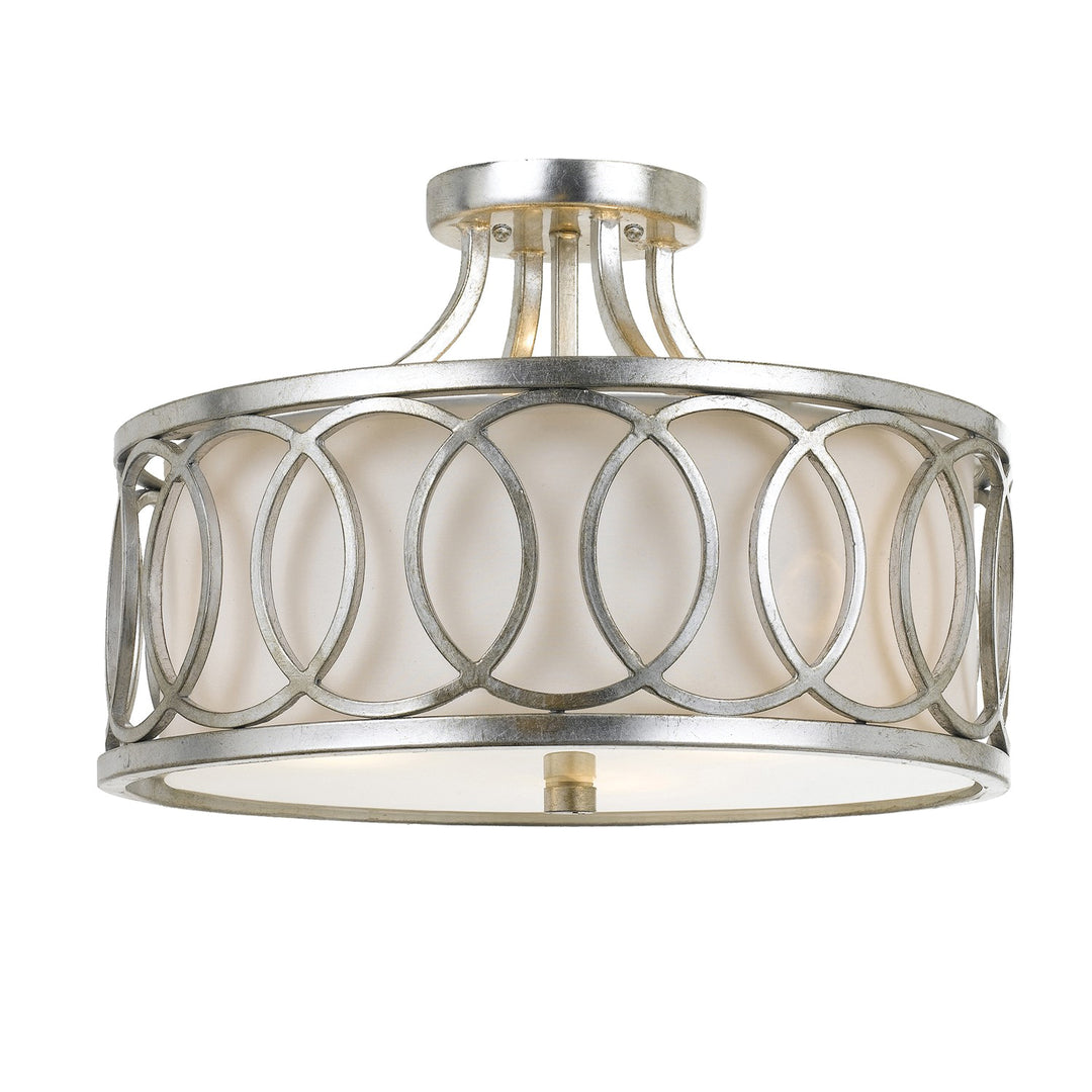 Libby Langdon Graham 3 Light Antique Gold Semi Flush Mount