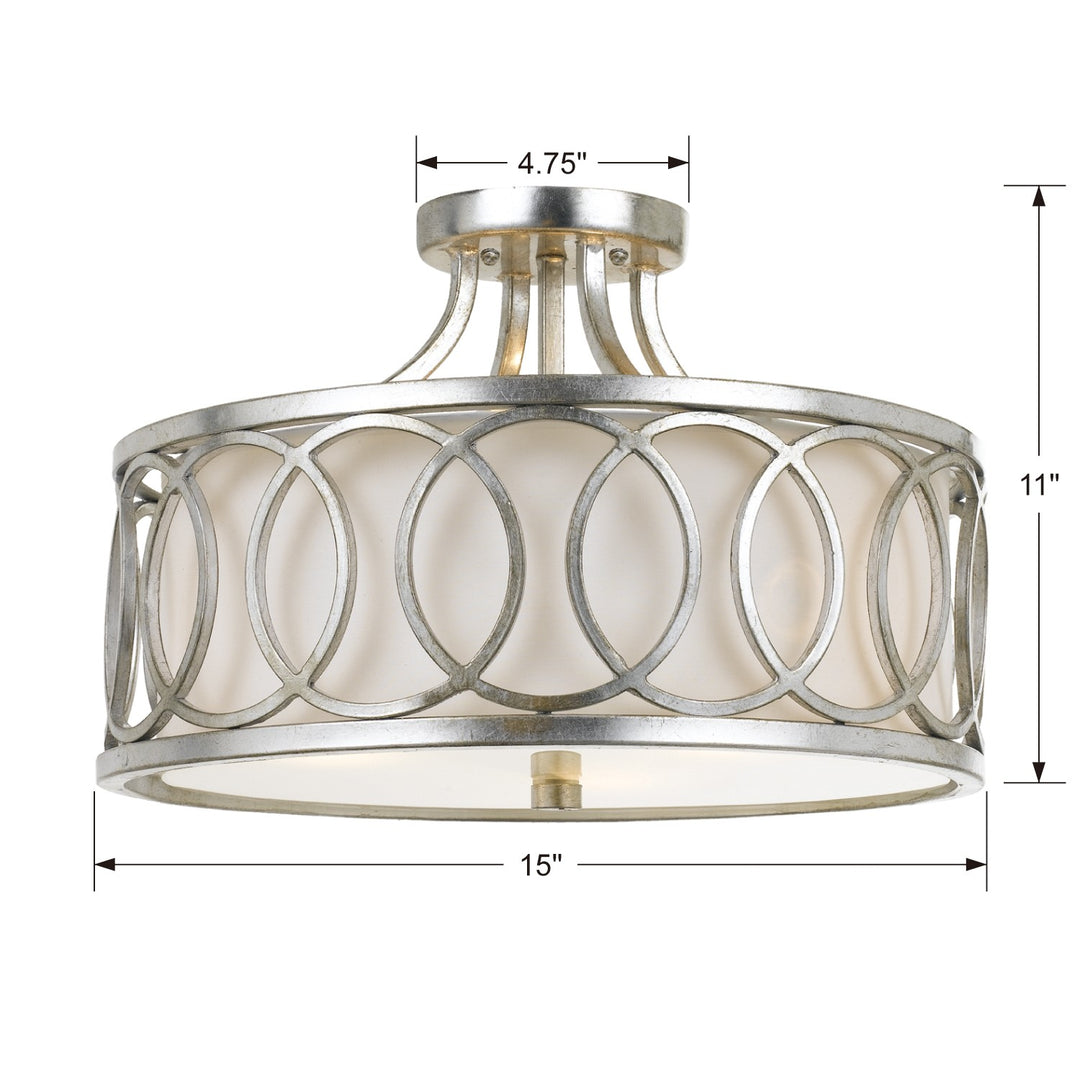 Crystorama Libby Langdon Graham 3 Light Antique Gold Semi Flush Mount