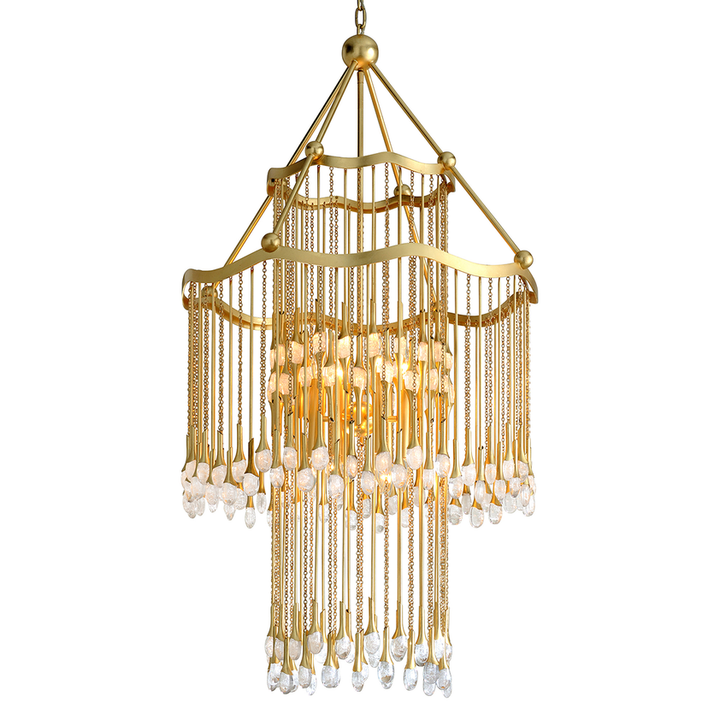 Kiara Chandelier 55" - Gold Leaf