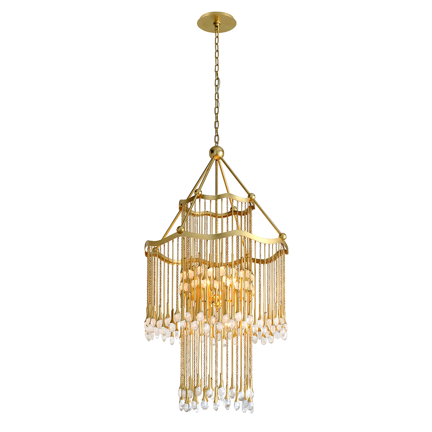 Kiara Chandelier 55" - Gold Leaf