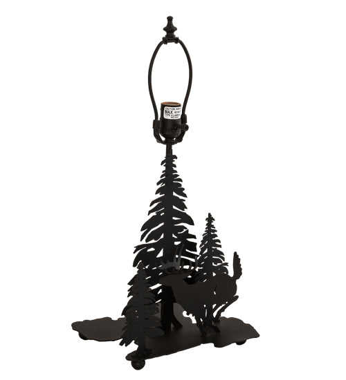 14" High Deer Through The Trees Lighted Table Base