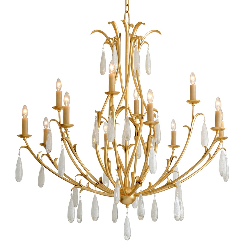 Prosecco Chandelier 51" - Gold Leaf