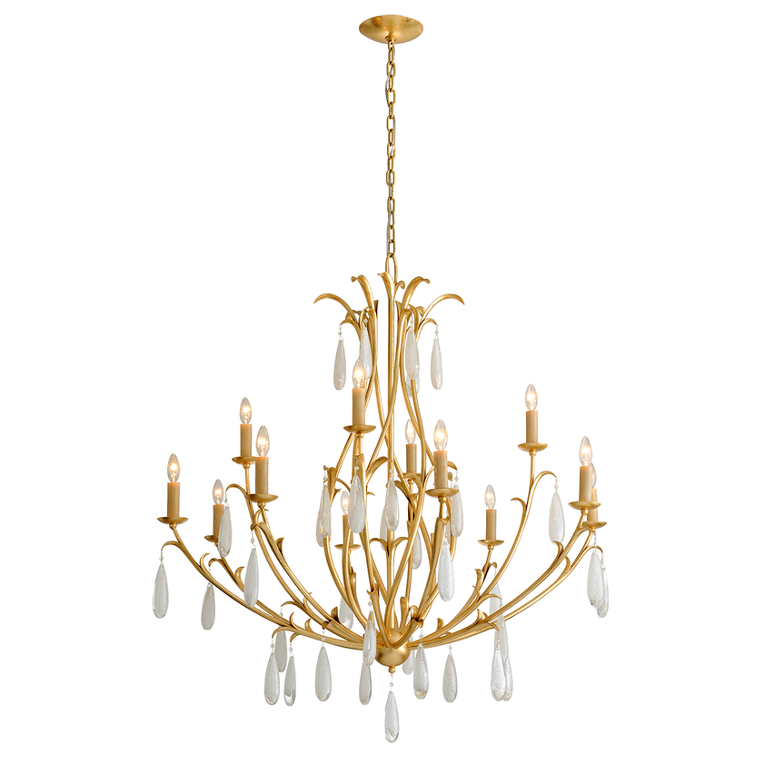 Prosecco Chandelier 51" - Gold Leaf