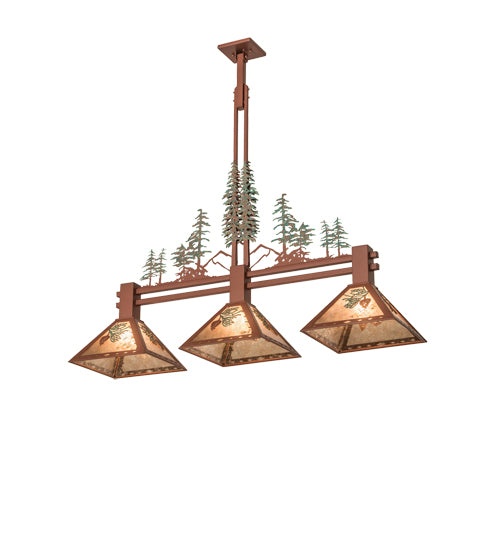 45"L Winter Pine Tall Pines 3 Lt Island Pendant