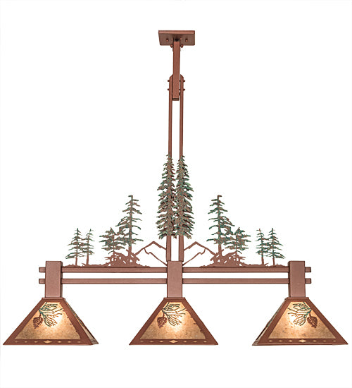 45"L Winter Pine Tall Pines 3 Lt Island Pendant