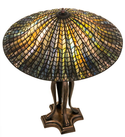 31"H Tiffany Lotus Leaf Table Lamp