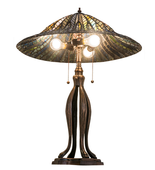 31"H Tiffany Lotus Leaf Table Lamp