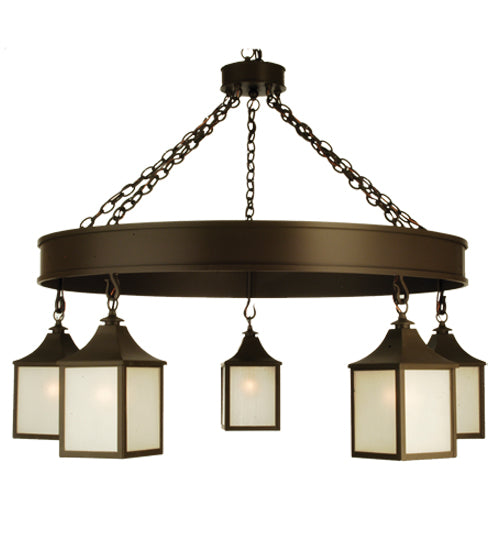 48"W Bigfork 5 Lt Lantern Chandelier