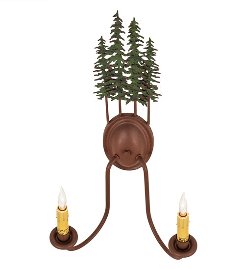 12.5" Wide Tall Pines 2 Light Wall Sconce