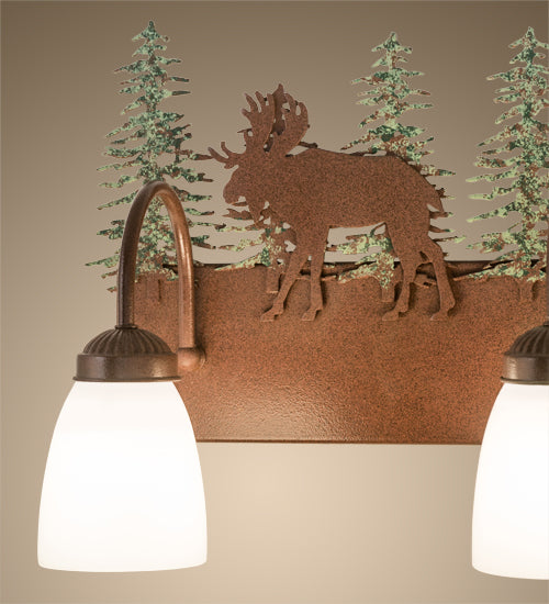 35"W Wandering Moose 4 Lt Vanity Light