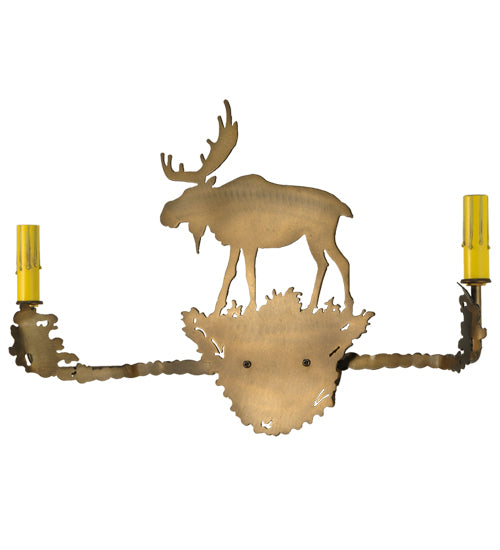 27" Wide Lone Moose 2 Light Wall Sconce