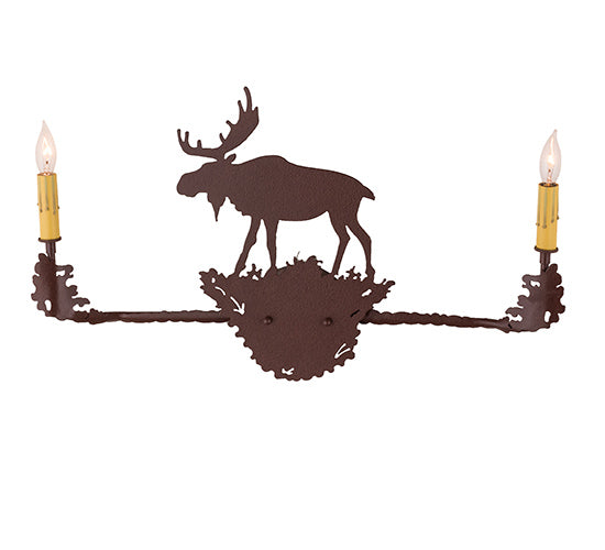 25"W Moose 2 Lt Wall Sconce