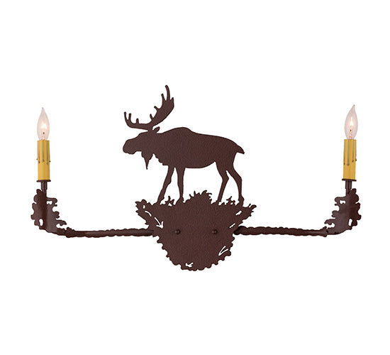 25"W Moose 2 Lt Wall Sconce