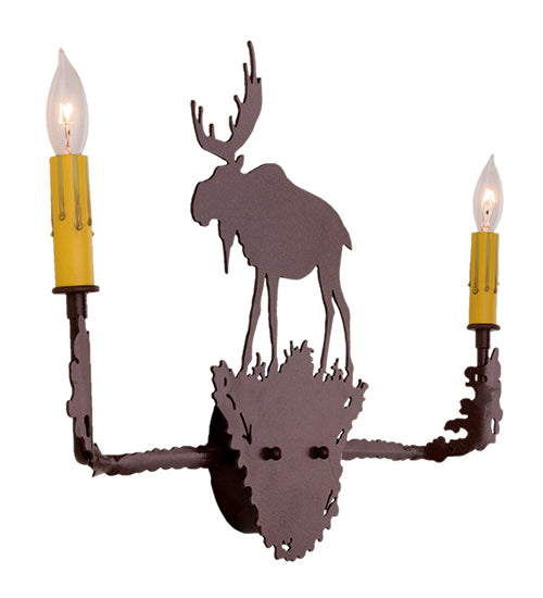 25"W Moose 2 Lt Wall Sconce