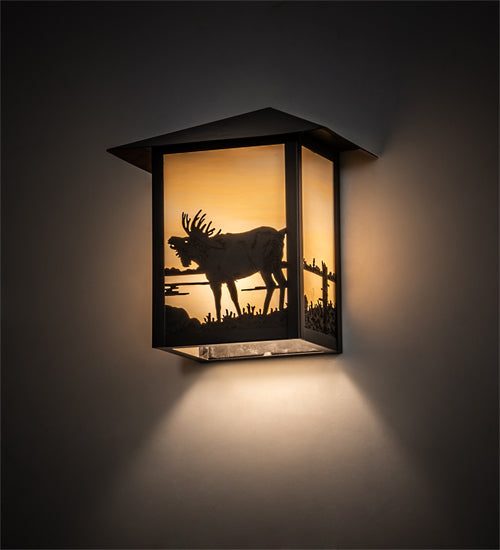 9" Wide Seneca Moose Wall Sconce