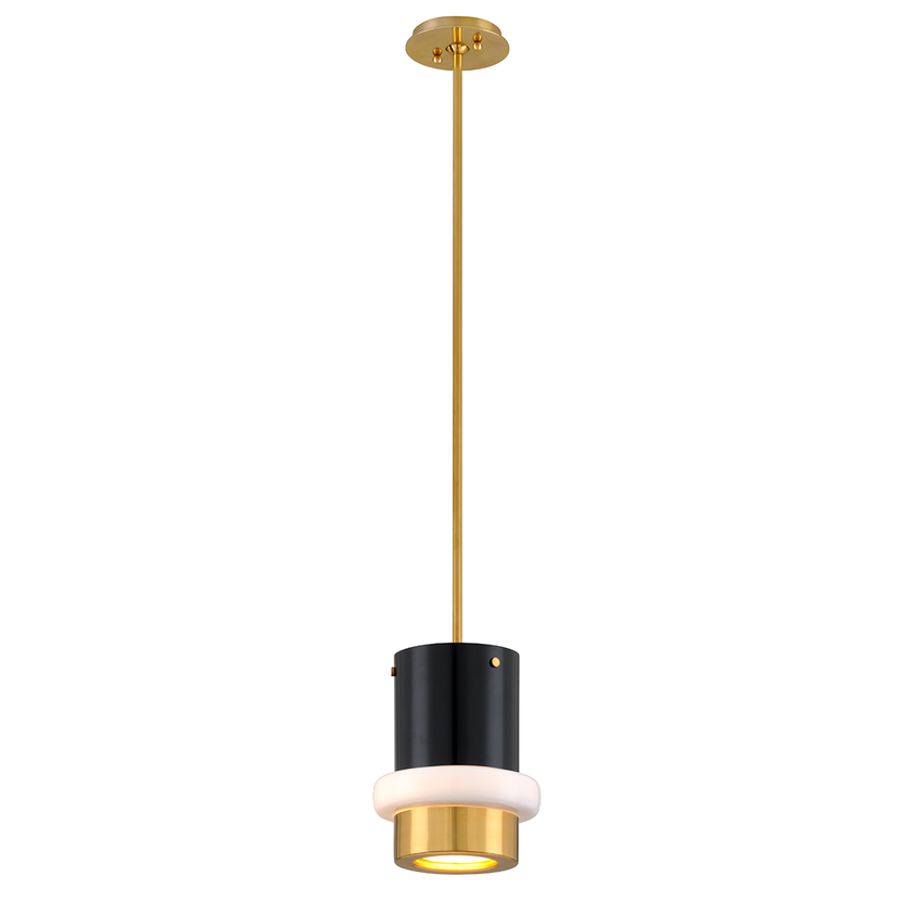 Beckenham Pendant 10" - Vintage Polished Brass And Black