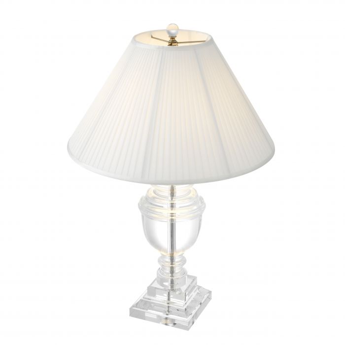 Table Lamp Noble Crystal Including White Shade