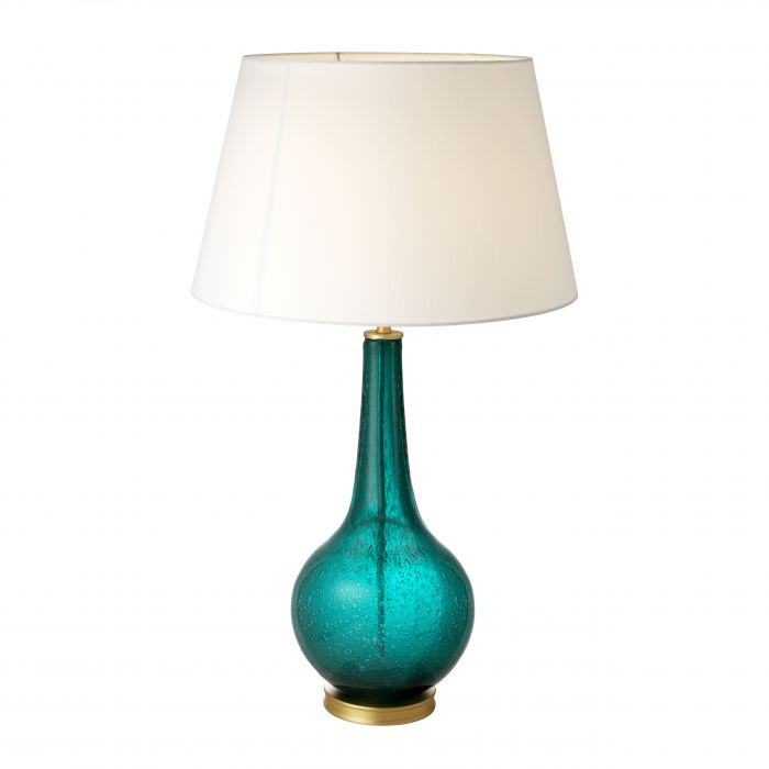 Table Lamp Massaro Turquoise Matte Brass Finish