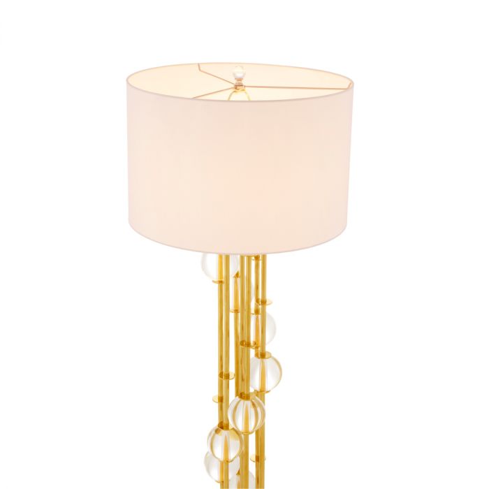 Floor Lamp Lorenzo Gold Finish Including White Shade