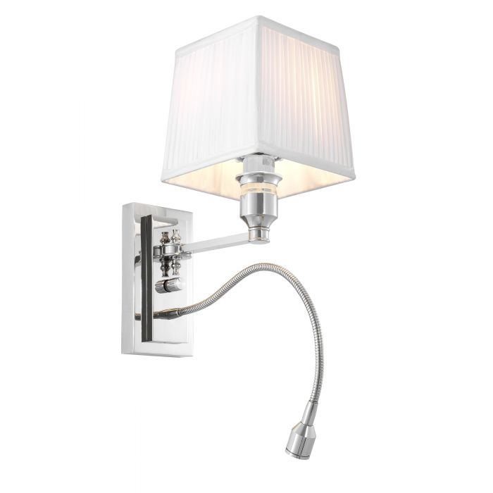 Wall Lamp Ellington Nickel Finish Including White Shade