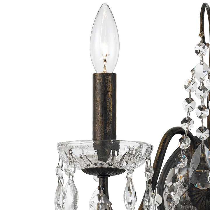 Crystorama Butler 2 Light Hand Cut Crystal English Bronze Sconce