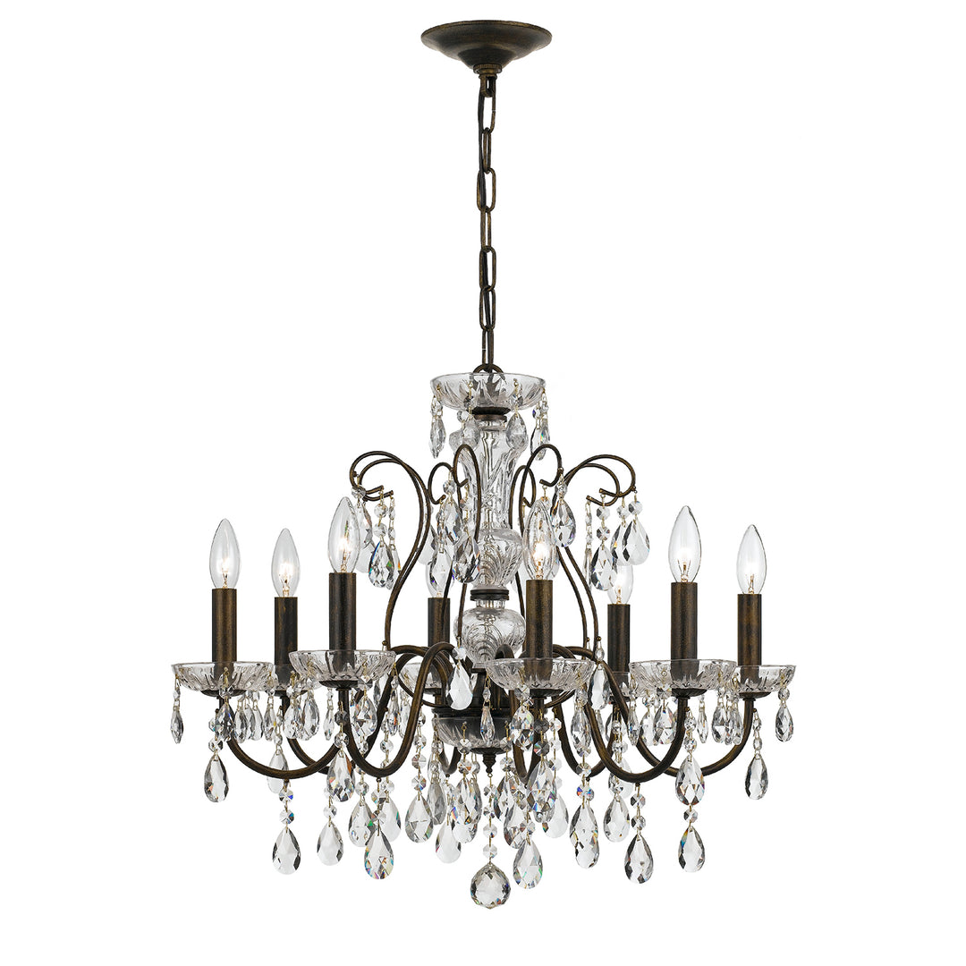 Crystorama Butler 8 Light Swarovski Strass Crystal English Bronze Chandelier