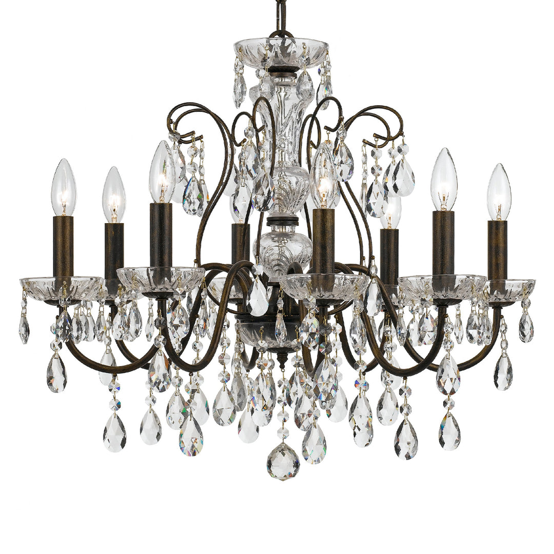 Crystorama Butler 8 Light Swarovski Strass Crystal English Bronze Chandelier