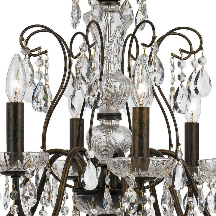 Crystorama Butler 8 Light Swarovski Strass Crystal English Bronze Chandelier