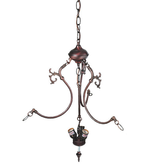 Mahogany Bronze 3 Lt Inverted Pendant Hardware