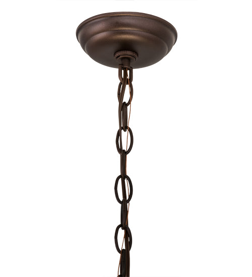 18"W Mahogany Bronze 3 Lt Pendant Hardware