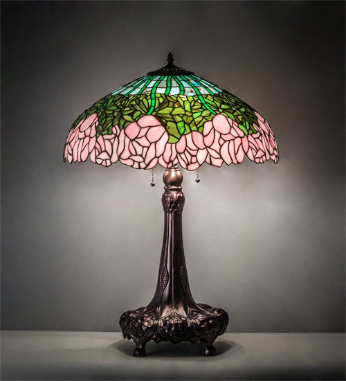 31" High Tiffany Cabbage Rose Table Lamp