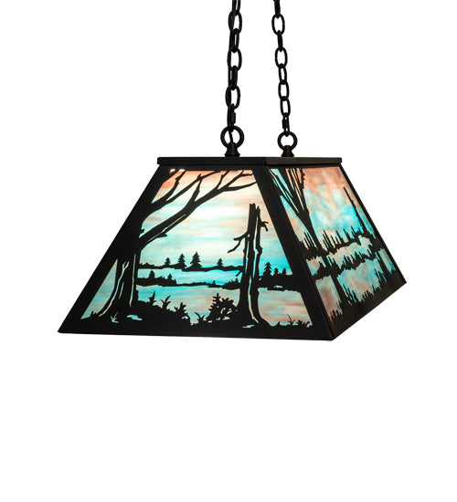 48" Long Quiet Pond Oblong Pendant