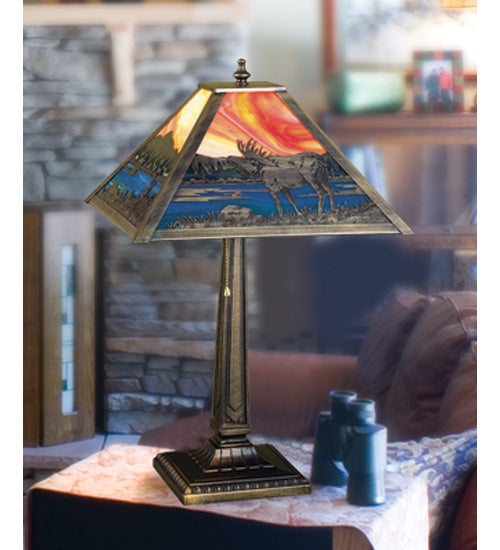 22" High Moose At Lake Table Lamp