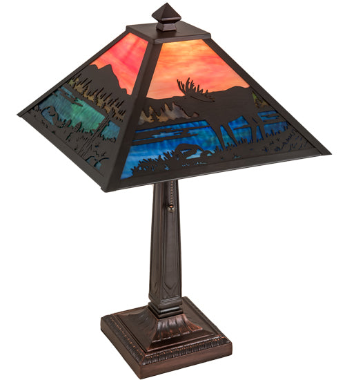 22" High Moose At Lake Table Lamp