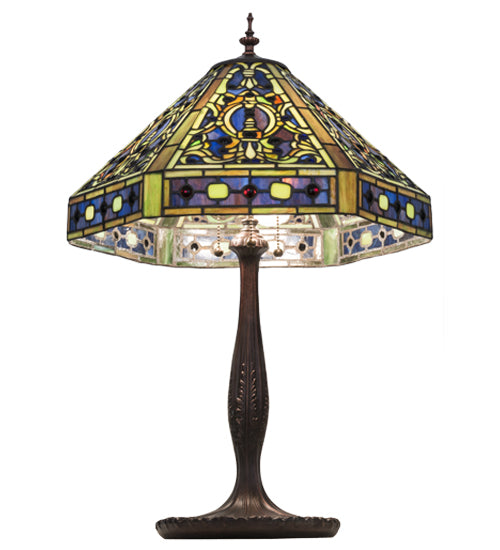 24"H Tiffany Elizabethan Table Lamp