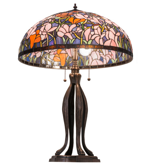 32"H Tiffany Magnolia Table Lamp