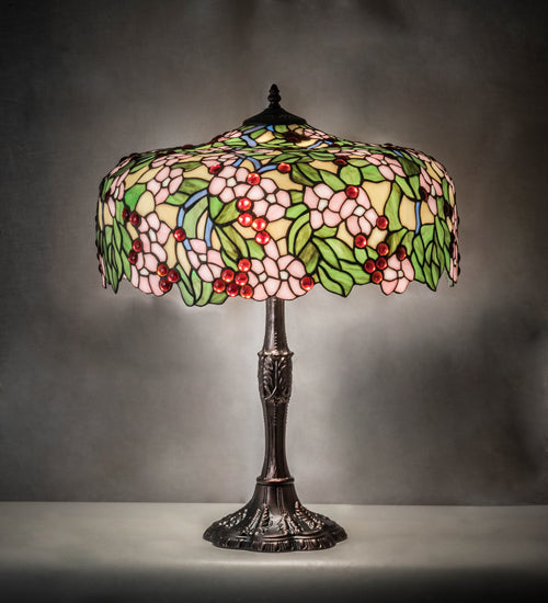 26" High Tiffany Cherry Blossom Table Lamp