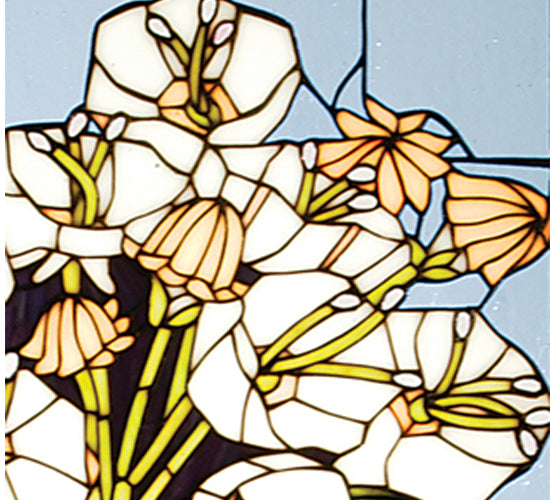 20"W X 26"H Revival Mountain Laurel Stained Glass Window