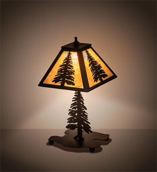 15" High Tall Pines Mini Lamp