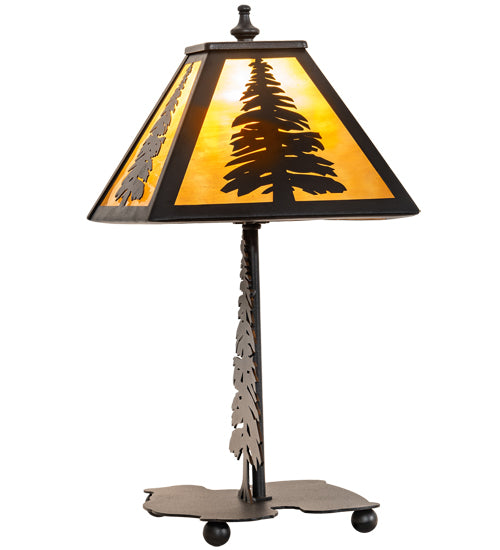 15" High Tall Pines Mini Lamp