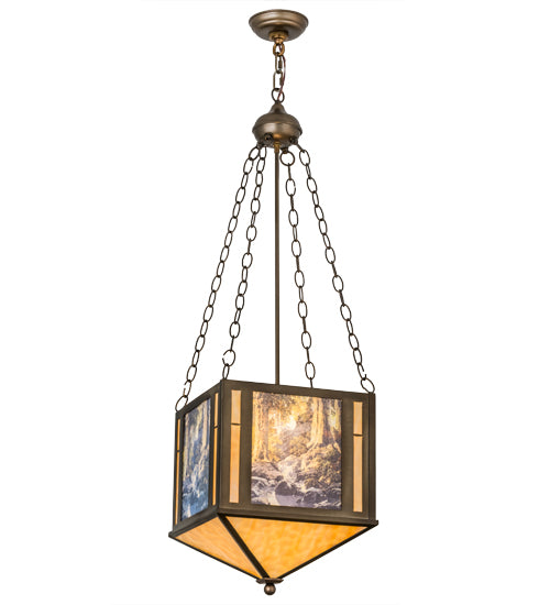 13"Sq Maxfield Parrish The Glen Inverted Pendant