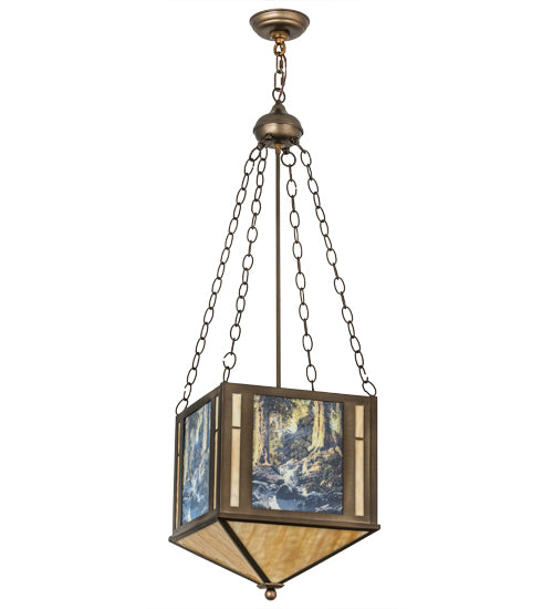 13"Sq Maxfield Parrish The Glen Inverted Pendant