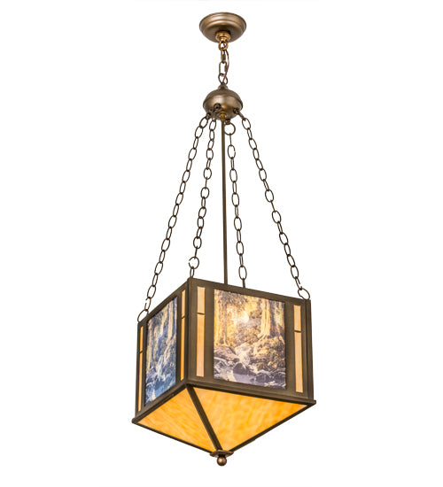 13"Sq Maxfield Parrish The Glen Inverted Pendant