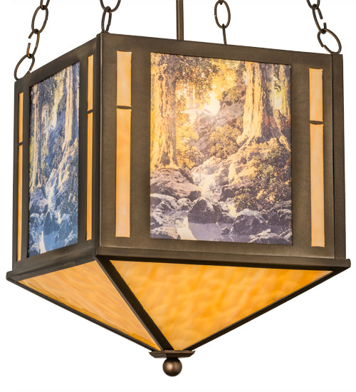 13"Sq Maxfield Parrish The Glen Inverted Pendant