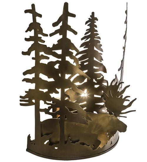 11"W Moose Through The Trees Wall Sconce