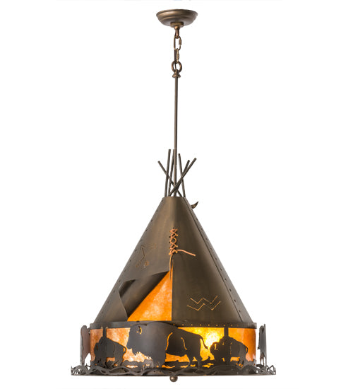 24"W Teepee W/Buffalo Pendant